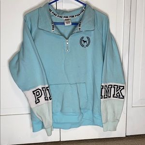 Blue quarter zip sweatshirt from Pink